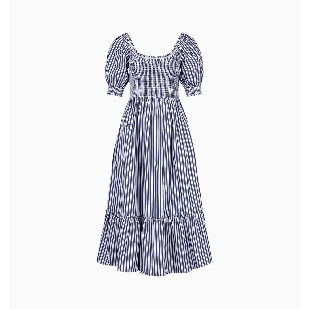 Hill House Home The Louisa Nap Dress - Navy Stripe Size SNavy Stripe / S